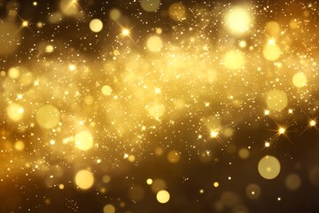 Sparkling bokeh lights background in golden colour 