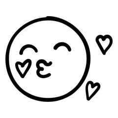 SKETCH OF FACE EMOJI EMOTIVON | FLAT ICON