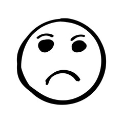 SKETCH OF FACE EMOJI EMOTIVON | FLAT ICON