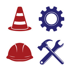Industrial Engineering Maintenance and Construction Logo Design set.