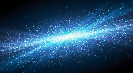 青い光の粒子、煌めきの抽象世界