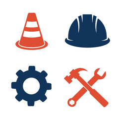 Industrial Engineering Maintenance and Construction Logo Design set.