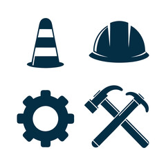 Industrial Engineering Maintenance and Construction Logo Design set.