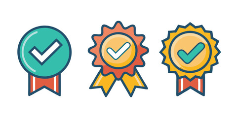 Premium Quality Badge Icons - Verified, Certified, Achievement Medals & Checkmarks