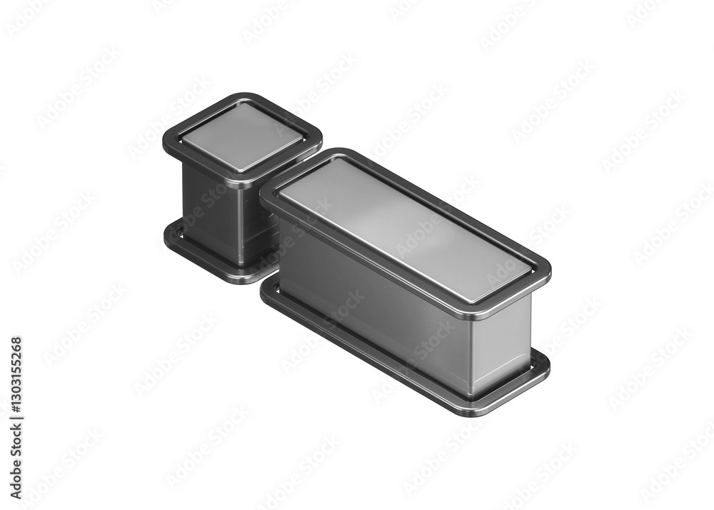 Poster exclamation point 3d icon in silver. isometric viewpoint 3d rendering display font suitable for post