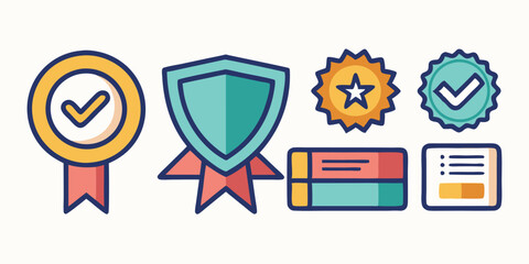 Premium Quality Badge Icons - Verified, Certified, Achievement Medals & Checkmarks