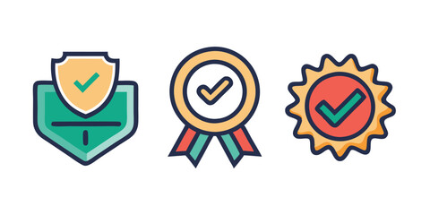 Premium Quality Badge Icons - Verified, Certified, Achievement Medals & Checkmarks