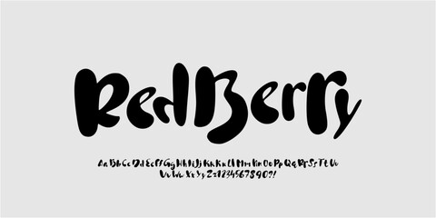 Hand drawn Font . Hand Writing Font. Brush Font  Modern Style for Design vector Illustration