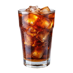 glass of cola with ice
