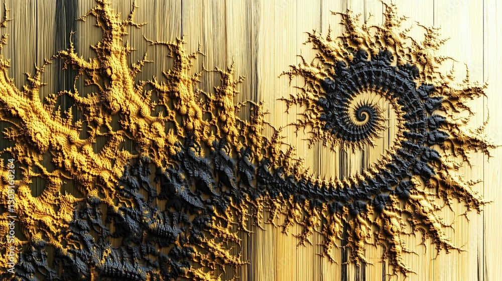 Poster spiral with a black and yellow color scheme. the spiral is made up of many small lines and dots. ai 
