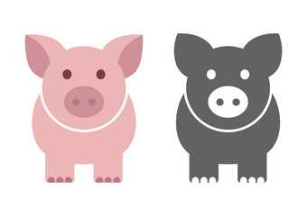  pig animal front view icon