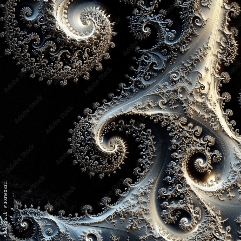 Poster black and white image of a spiral with a white background. the spiral is very intricate and detailed
