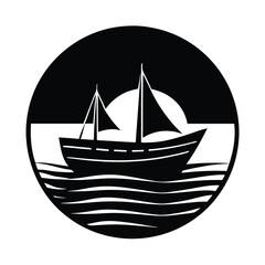 Boat Silhouette on the Horizon vector