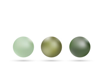 Color set glossy bubbles. Background with realistic 3d balls. Abstract minimal design. Vector illustration. Eps 10