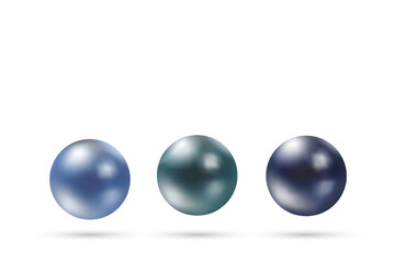 Color set glossy bubbles. Background with realistic 3d balls. Abstract minimal design. Vector illustration. Eps 10