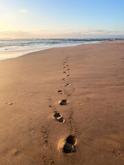 footprints on the beach