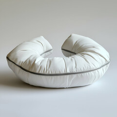 White Round Cushion with Soft Textured Pillow Top - Modern Decorative Home Decor Accessory for Stylish and Cozy Interior Design
