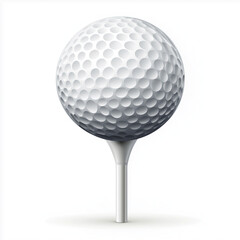 A high-resolution illustration of a golf ball balanced on a tee, representing the sport's key elements