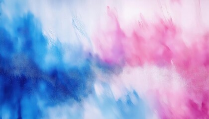 soft watercolor texture with vibrant blue and pink clouds, abstract fluid painting for modern background and creative design

