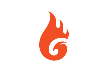 letter G and flame logo design
