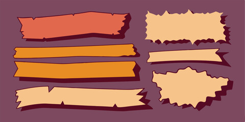 Obraz premium Torn Ripped Paper Strips - Jagged Edges, Scrapbook Sheets, Grunge Collage Elements