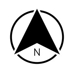 Architectural north arrow and compass outline vector