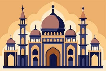 Majestic Islamic Architecture in a Flat Design Style