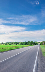 Fototapeta premium Road with a clear blue sky above it