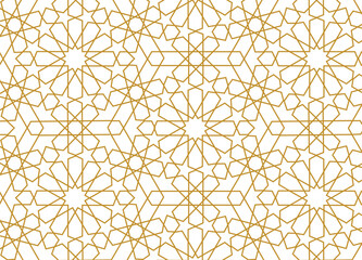 Seamless geometrical luxury gold vector pattern in Arabian style 