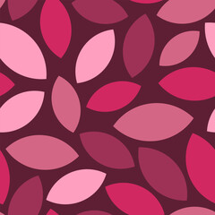 A vibrant pattern of overlapping leaf shapes in various shades of pink.