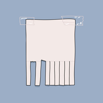 Take What You Need Torn Paper Sign Illustration Empty Blank Sheet Advertising with Tear-off Cut Slips on Light Blue Background
