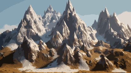 Mountain with forest illustration
