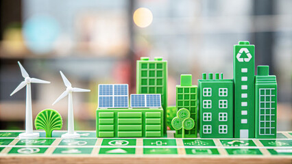 Naklejka premium Sustainable business growth innovative green finance for urban environments