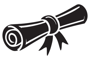 Elegant Diploma Scroll Vector Illustration for Graduation and Achievement