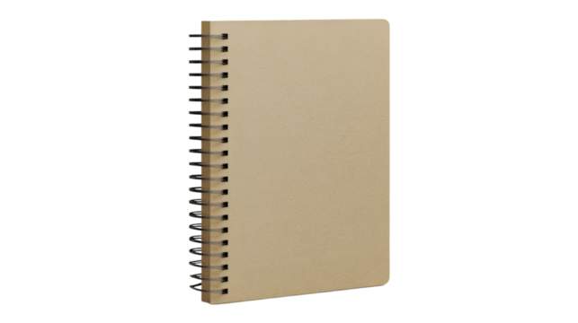 Spiral bound notebook blank pages kraft paper texture design element,