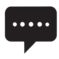 Interactive Conversation Silhouette Vector A Dot Black Speech Bubble Icon