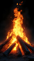 fire in the fireplace