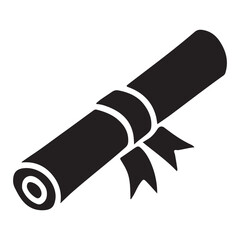 Graduation Certificate Scroll Silhouette Symbol of Academic Achievement