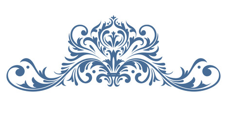 Vintage rococo decor with leaves and swirls. Victorian arabesque	
