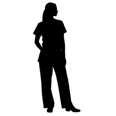 Fototapeta premium Confident nurse silhouette standing, healthcare representation