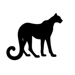 Obraz premium Cheetah silhouette on transparent background, minimalist design