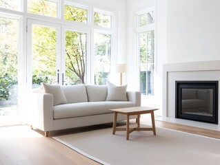 Cozy living room with couch and fireplace perfect for relaxation and comfort