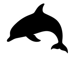 Fototapeta premium Elegant dolphin silhouette on transparent background, marine symbolism