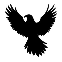 Fototapeta premium Majestic eagle black silhouette, freedom symbolism