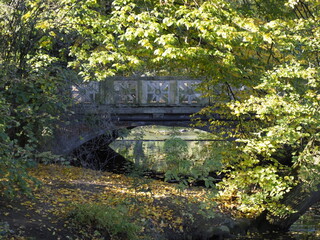 Stone Bridge in Park, Sunny Day