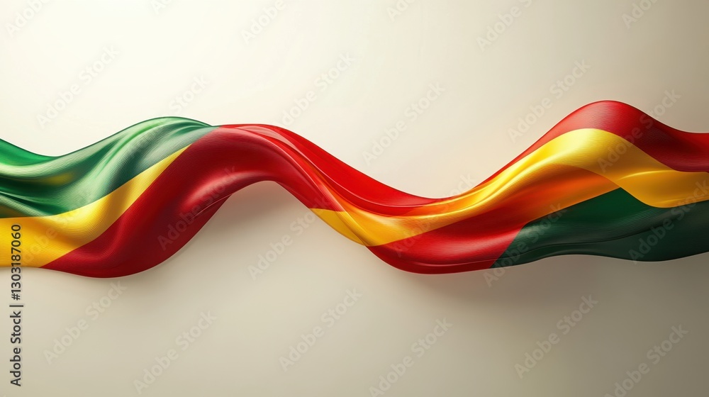 Poster vibrant flowing textures of a colorful flag representing unity and culture in motion
