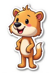 Obraz premium Adorable xartoon bear sticker perfect for kids crafts