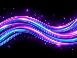 Fototapeta premium Colorful abstract light trails flowing across a dark background with sparkles