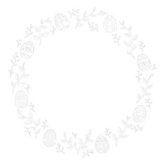 Floral wreath art with easter eggs