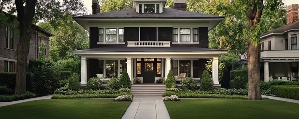 Fototapeta premium Timeless architectural elements of Colonial homes in America.